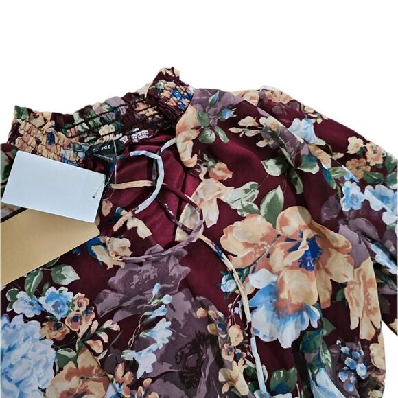 Women's Floral Long Sleeves Mini Dress Small - Picture 4 of 5
